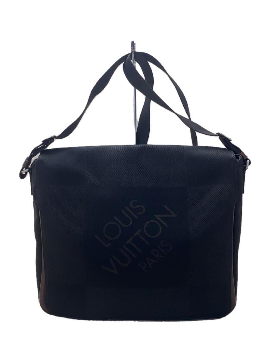 LOUIS VUITTON◆メサジュ_ダミエ・ジェアン_BLK/ナイロン/BLK