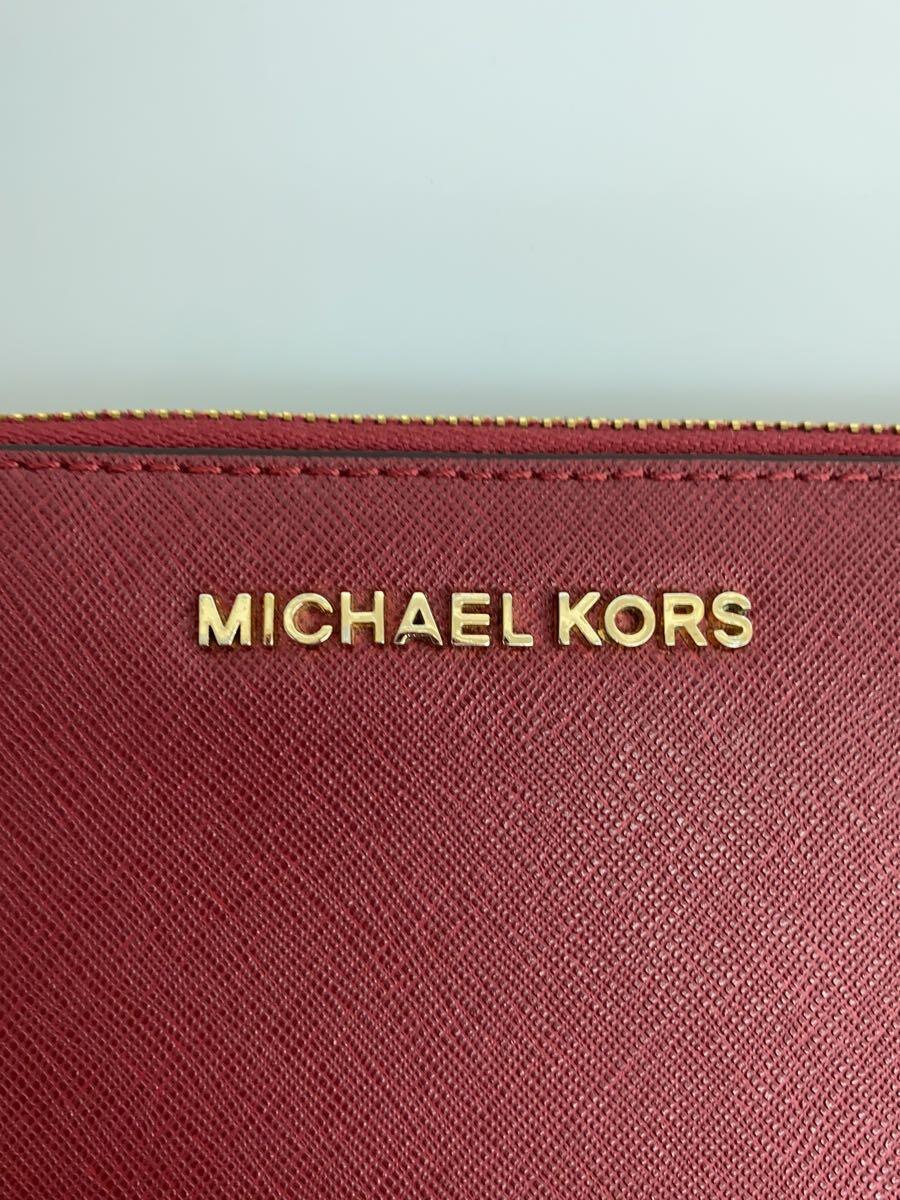 MICHAEL KORS◆長財布/レザー/RED/無地/レディース/AV-1705_画像3