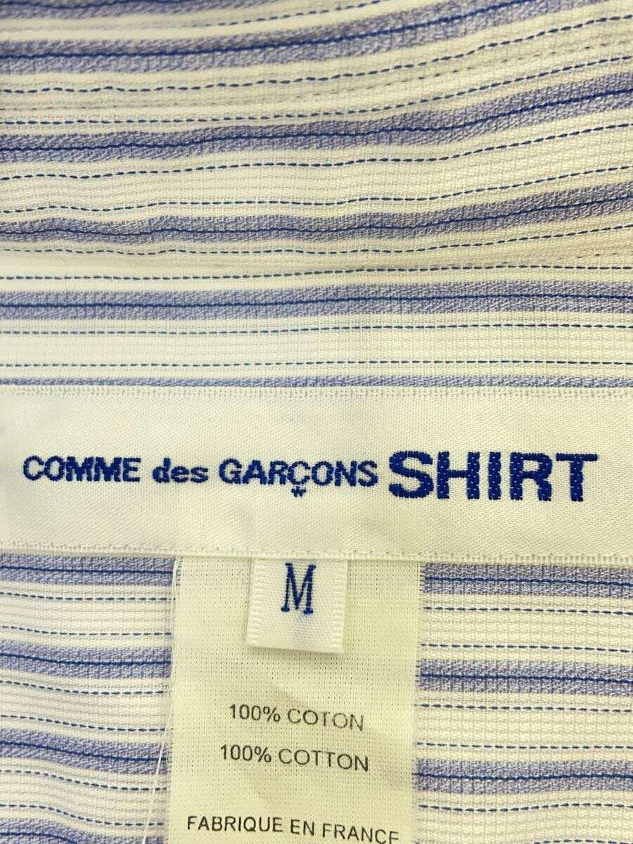 COMME des GARCONS SHIRT◆長袖シャツ/M/コットン/WHT/ストライプ/S24056_画像3