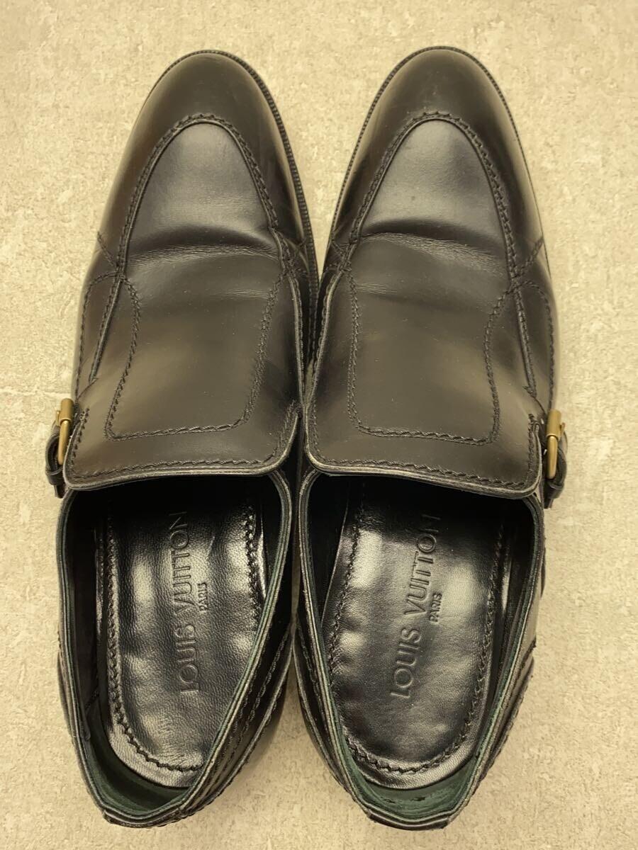 LOUIS VUITTON◆ローファー/US7.5/BLK/レザー_画像3