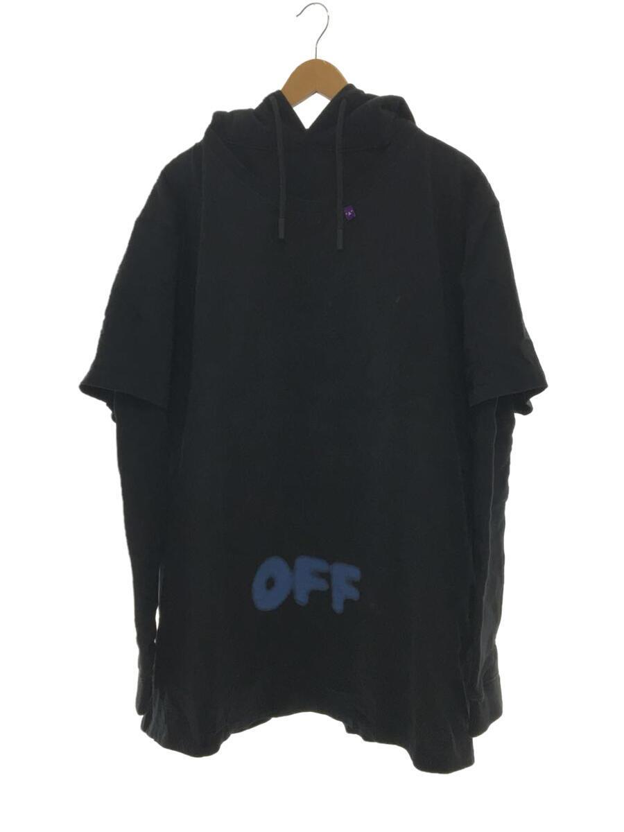 OFF-WHITE◆レイヤード パーカー/OMBB042F1819203/フーディー/L/コットン/BLK