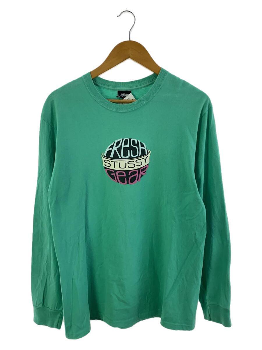 STUSSY◆Fresh Gear L/S TEE/長袖Tシャツ/M/コットン/GRN_画像1