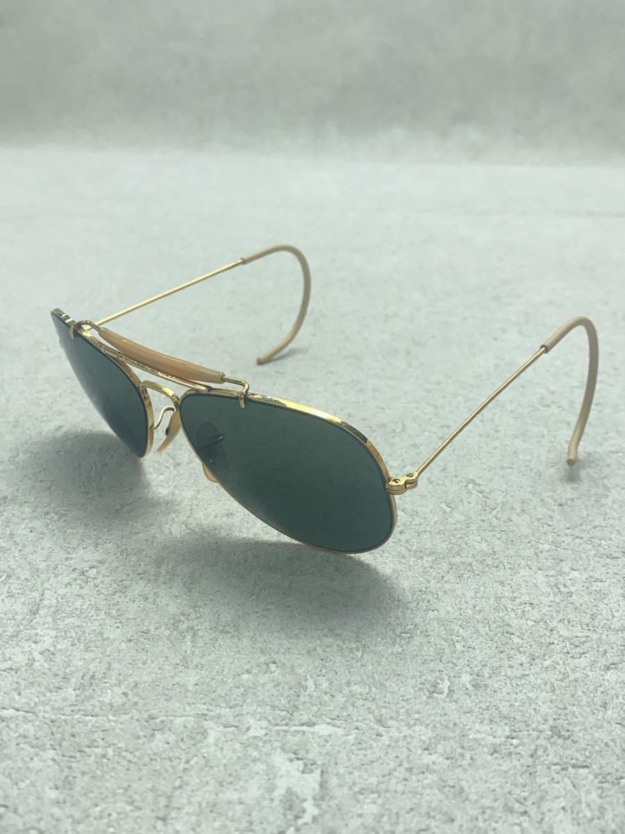 Ray-Ban◆サングラス/アウトドアーズマン/ウェリントン/メタル/GLD/GRN/メンズ/汚れ有_画像2