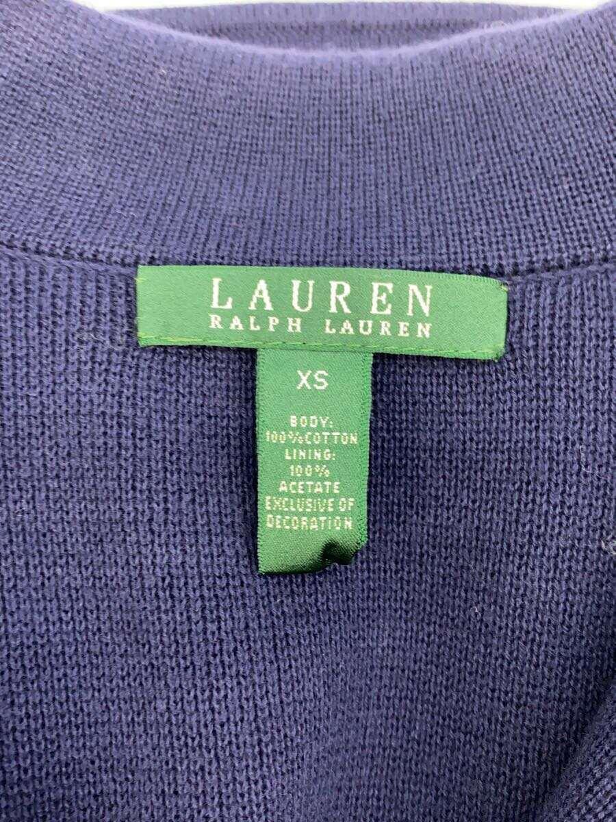 LAUREN RALPH LAUREN◆RALPH LAUREN/ニットブレザー/テーラードジャケット/XS/コットン/NVY_画像3