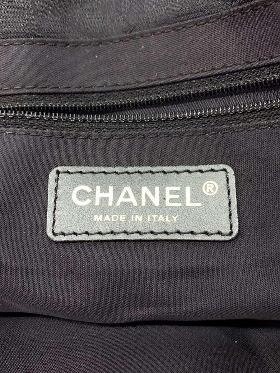 CHANEL◆トートバッグMM_ニュートラベルライン_ナイロン_BLK/ナイロン/BLK_画像5