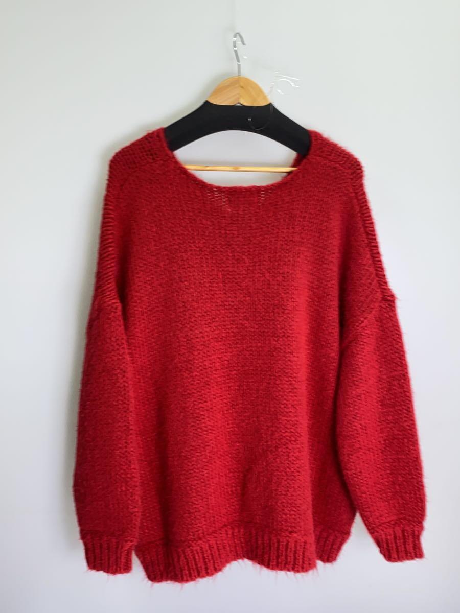 HTH/v neck over knit/セーター(厚手)/FREE/ポリエステル/RED/無地/HT1017_画像2