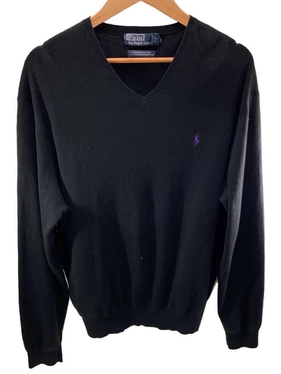 POLO RALPH LAUREN◆セーター(薄手)/XXL/コットン/BLK/46693_画像1