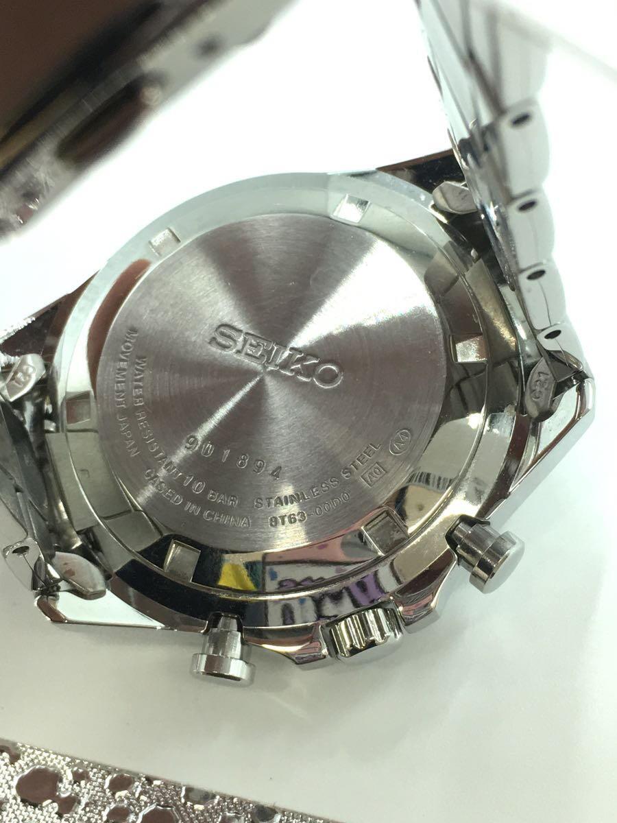 SEIKO◆クォーツ腕時計/アナログ/ステンレス/NVY/8T63-00D0_画像3