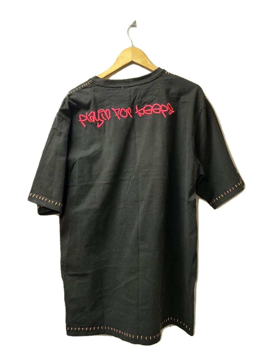 COOGI◆刺繍ロゴ/クルーネックTシャツ/XL/コットン/BLK/無地_画像2