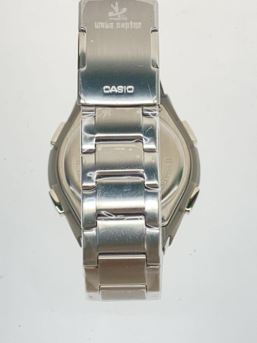 CASIO◆ソーラー腕時計/アナログ/ステンレス/BLK/SLV/WVQ-M410_画像5