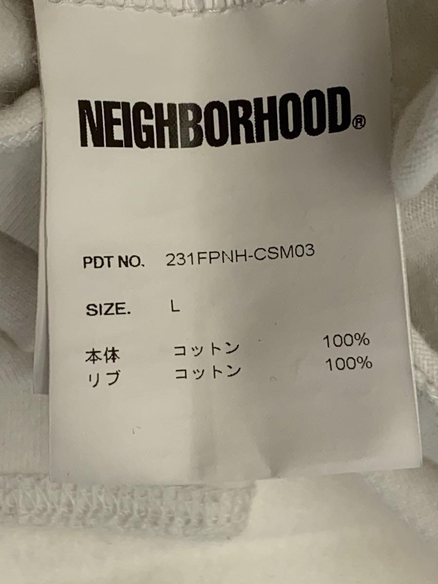 NEIGHBORHOOD◆長袖Tシャツ/L/コットン/WHT/231FPNH-CSM03_画像4