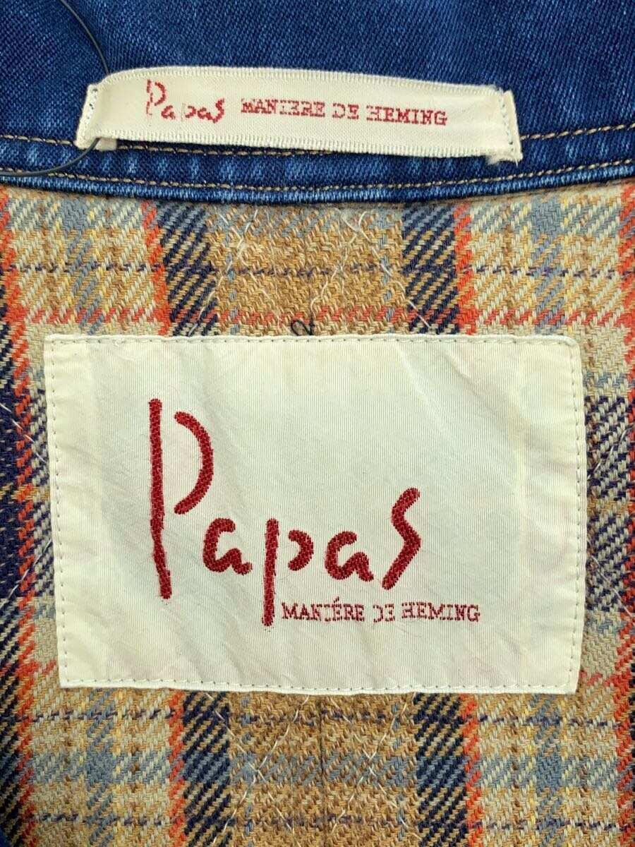 Papas◆カバーオール/M/デニム/IDG/無地/D0444FJM041_画像3