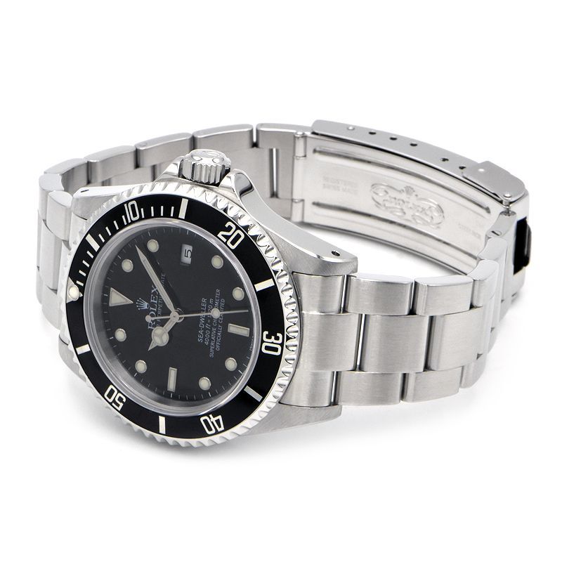 [3 year guarantee ] Rolex men's Sea Dweller 16600 P number Divers watch calendar black black face self-winding watch wristwatch used free shipping 