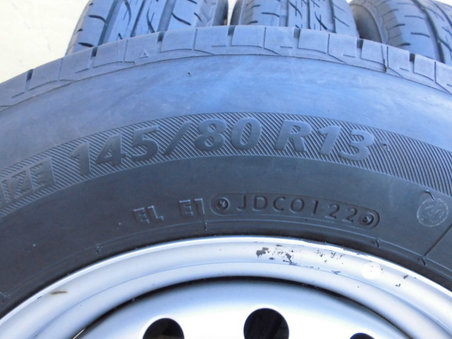 送料激安 ￥3000円～ ダイハツ純正 ムーヴ タント ミラ 145/80R13 13X4J PCD100 BS NEX TRY 4本 2021 22年製の画像7