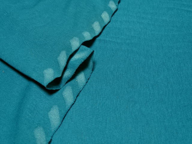 綿/ポリ混 天竺ニット やや薄 ソフト 微透過 青緑系10.2mW巾最終_画像2