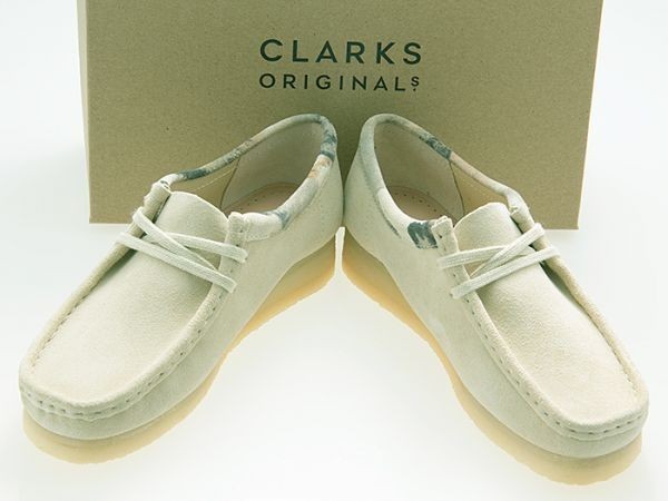 新品/CLARKS ORIGINALS/クラークス/WALLABEE/ウィメンズ ワラビー/OFF WHITE SUEDE/オフホワイト スエード/女性用/26150491/25.0cm_画像1