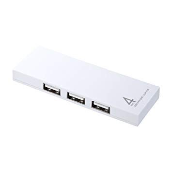 【vaps_6】サンワサプライ 4ポートUSB2.0ハブ 磁石付スリム ホワイト USB-HUM410W 送込_画像1