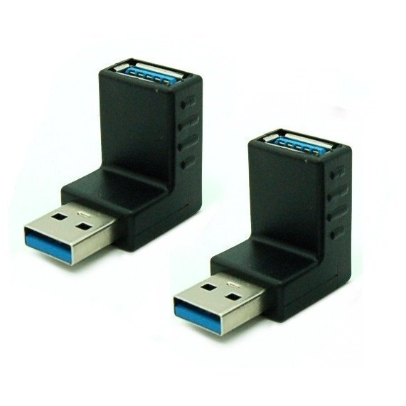 【vaps_4】USB3.0 L型アダプタ 上向き 2個セット 90度 変換アダプター 延長 L字型 送込_画像1