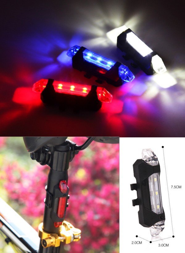 【VAPS_1】USB充電式 セーフティライト 《レッド》 自転車 リアライト LEDライト テールライト 高輝度 15ルーメン 送込_画像3