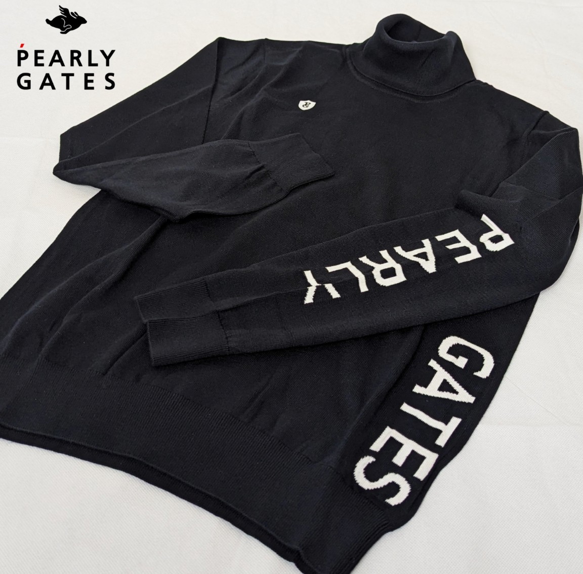 ★新品正規品秋冬 PEARLYGATES/パーリーゲイツカシミヤタッチ タートルネックニットプルオーバー size5(L)　カシミヤの様な最高の肌触り！_画像1