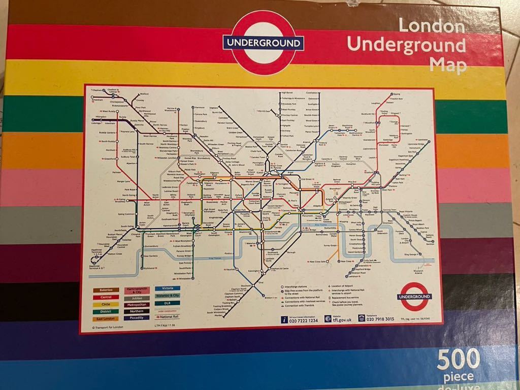 ロンドン　地下鉄　パズル　路線図　1回のみ作成　箱難あり_画像3