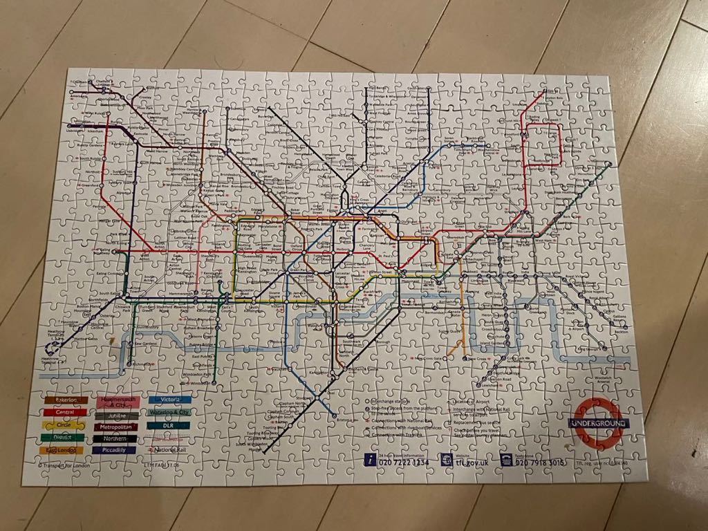 ロンドン　地下鉄　パズル　路線図　1回のみ作成　箱難あり_画像1