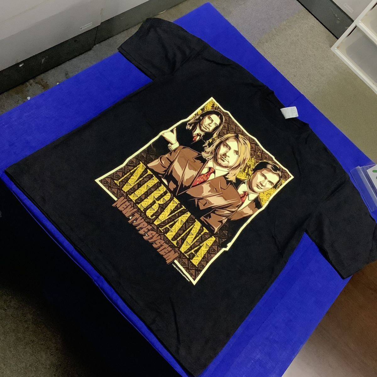 SR2D1. バンドデザインTシャツ　XXLサイズ　NIRVANA ② ニルヴァーナ　半袖 黒_画像5