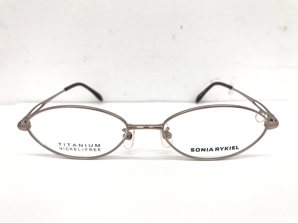 8K-120 新品 未使用 眼鏡 メガネフレーム SONIA RYKIEL 国産 日本製 オーバル Ti-P フルリム シンプル ソニアリキエル 女性 男性 レディーの画像2