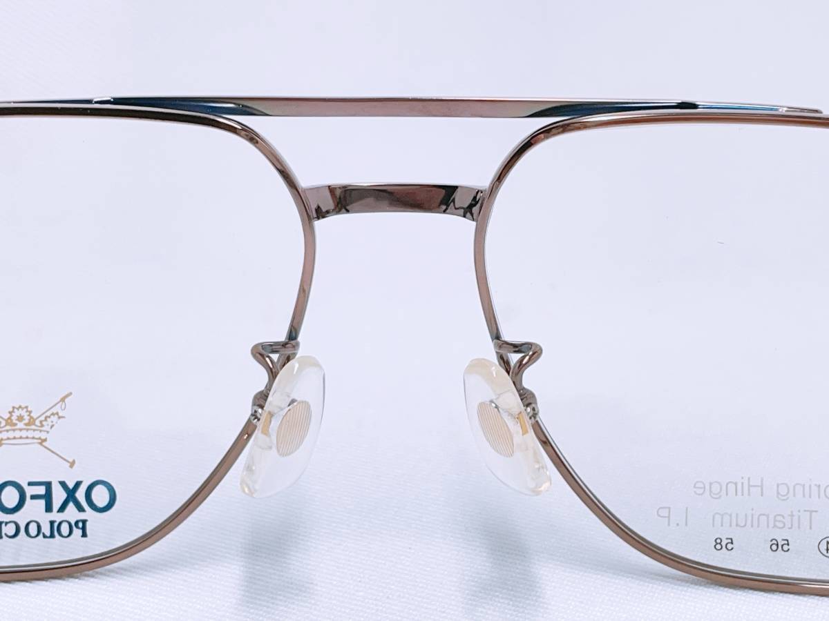 B56 メガネ メガネフレーム 眼鏡 OXFORD オクスフォード ブランド チタン ダブルブリッジ 20g レディース 女性 メンズ 男性 シンプル_画像5
