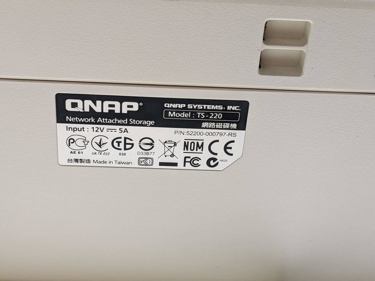 【送料無料】QNAP TS-220 Turbo NAS 2ベイ対応NAS 【動作確認済】_画像5