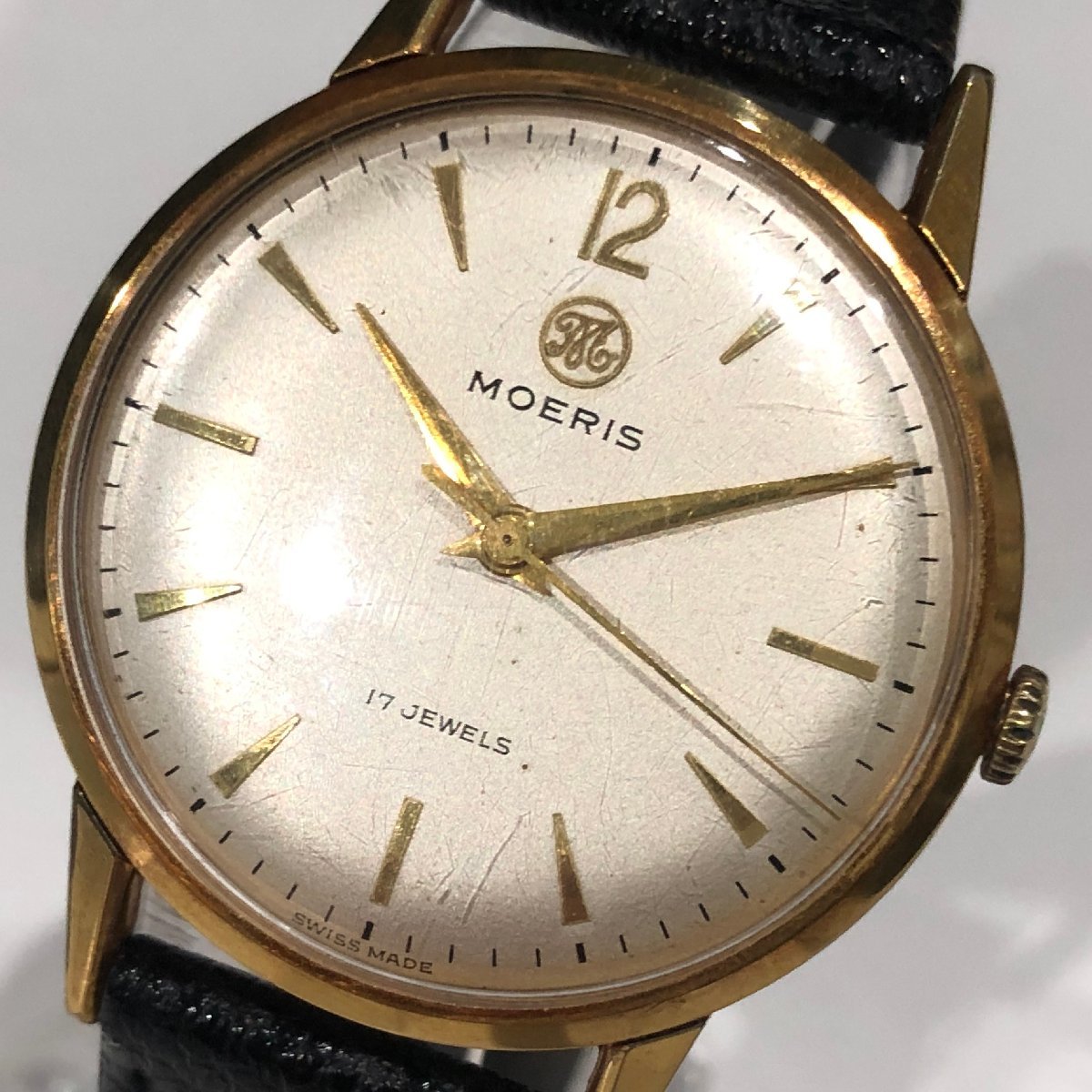 最高級 モーリス MOERIS - Yahoo!オークション 17JEWELS メンズ 手巻き アナログ(手巻き)
