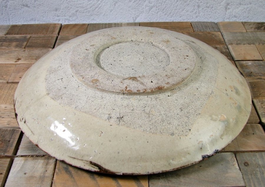  old clay old Seto horse. eyes plate stone plate width :27cm old .. curtain end ~ Meiji /23l030