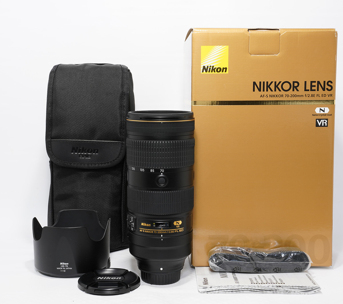 即決 美品 ニコン AF-S NIKKOR 70-200mm F2.8E FL ED VR 箱、ケース付き_画像1