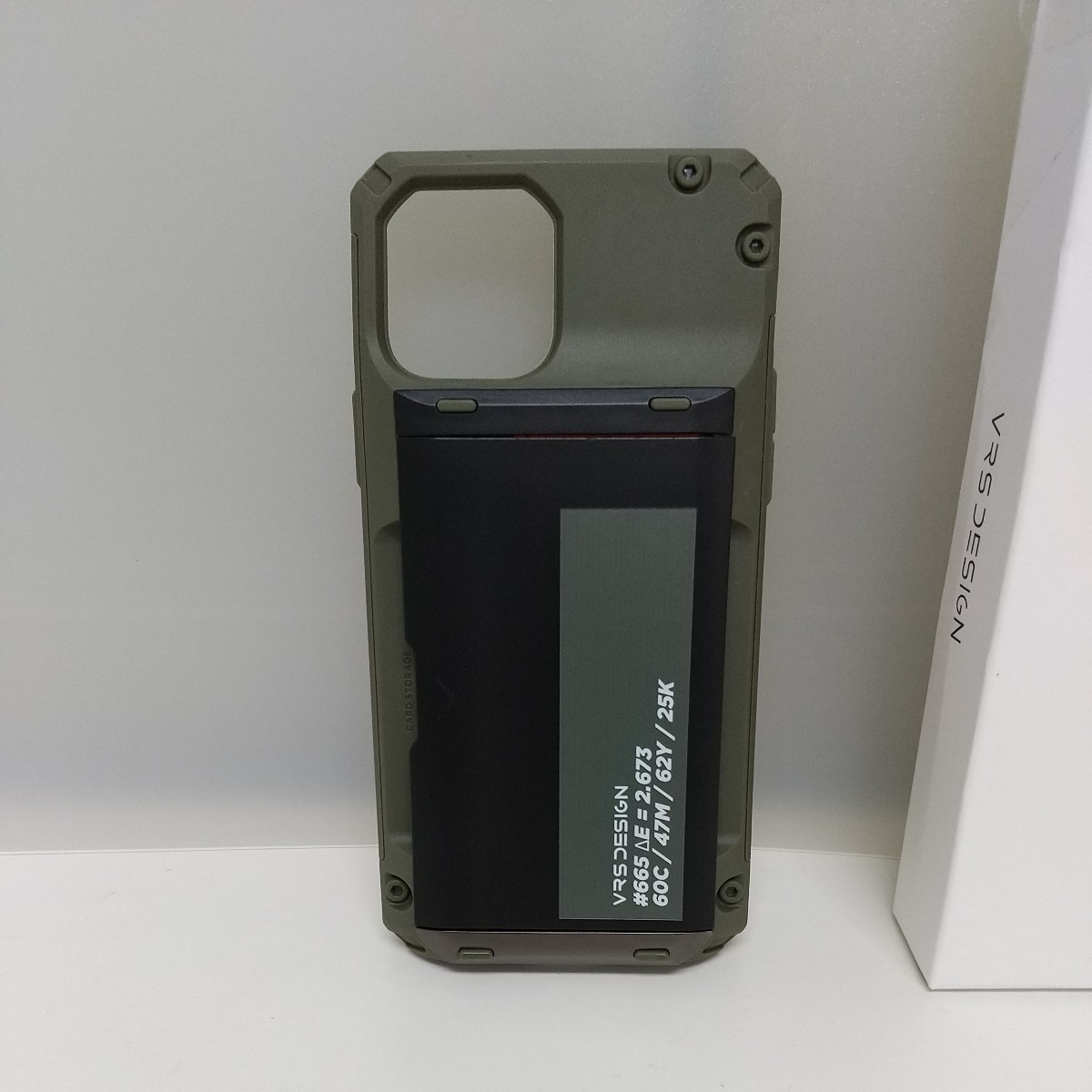 y122001fm iPhone 12 Pro / iPhone 12 対応 ケース カード 収納 耐衝撃 ハード カバー 背面 スライド 式 カードケース 付きの画像2
