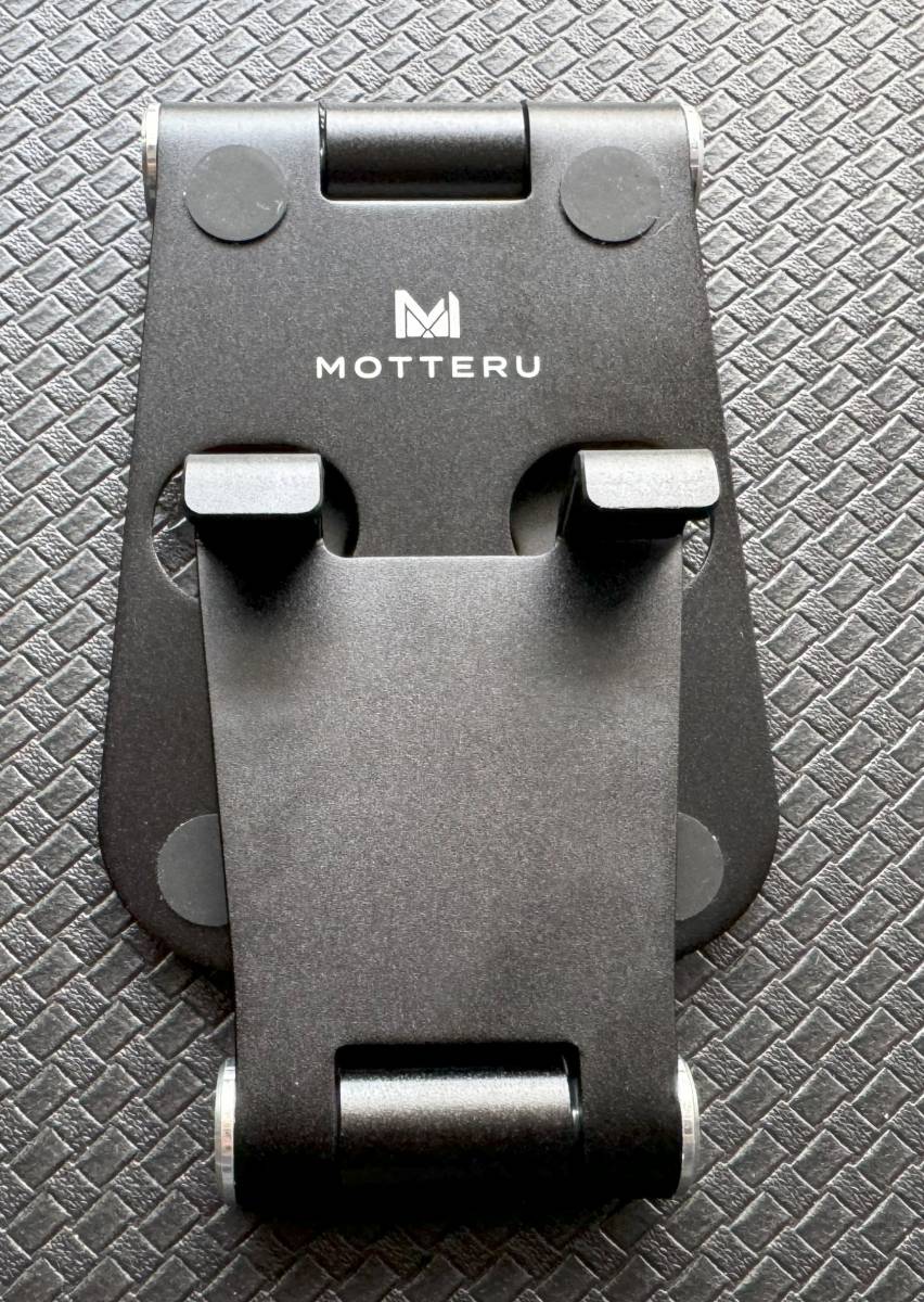 【美品】MOTTERU (モッテル) アルミスタンド iPhone/iPad/スマホ/タブレット対応 角度調節可能 折りたたみ可能 ブラック MOT-SPSTD02-BKS_画像2