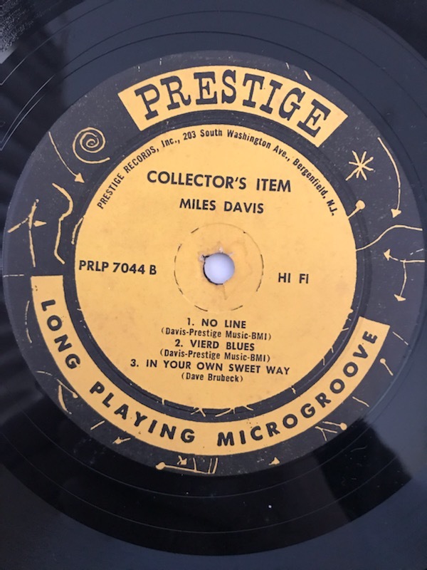 ■完オリ■MILES DAVIS-マイルス・デイヴィス/COLLECTORS ITEMS 1958年 米PRESTIGE NJ MONO 深溝 DG 手書きRVG刻印 極上の音圧！_画像3