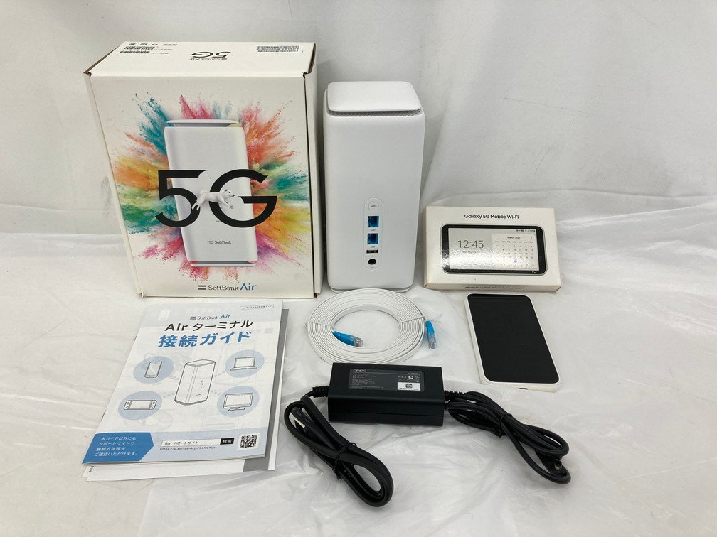 Galaxy Mobile WiFi SCR01 Softbank Air 5G Wi-Fi ルーター おまとめ セット【BLAF8014】_画像1