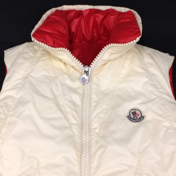 MONCLER モンクレール　ダウンベスト　リバーシブル　ホワイト/Mロゴ　サイズ1【BKBA5057】_画像3