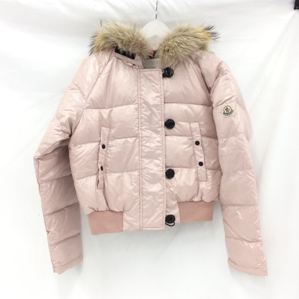 MONCLER　モンクレール　ファー付ダウンジャケット　ピンク　サイズ1【BLAV5010】_画像1