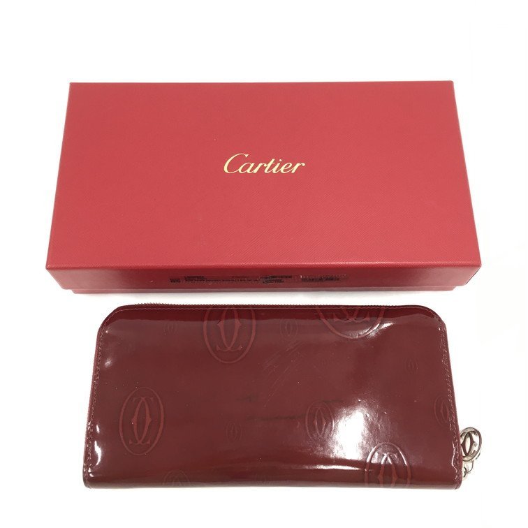 Cartier　カルティエ　ハッピーバースデー　パテント　レッド　長財布　箱付き【BKAZ3029】_画像2