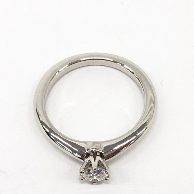 TIFFANY＆Co. ティファニー PT950 0.20CT 1P ダイヤ付き リング 35403175 7号 4.0g 箱付き【BKBC0034】_画像7