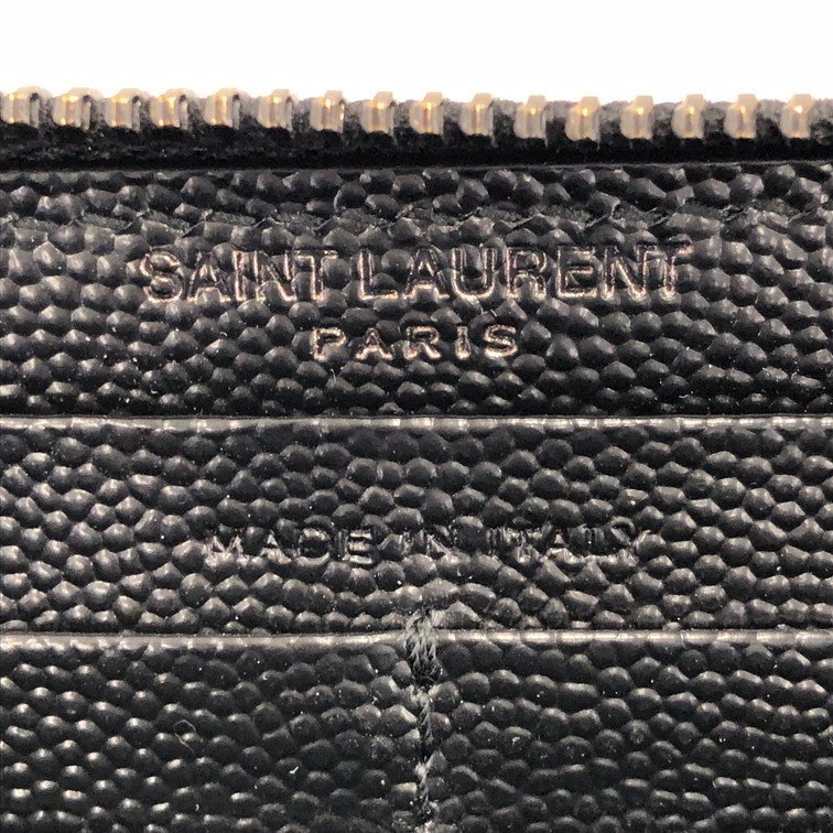 YVES SAINT LAURENT イヴサンローラン 財布 黒 ラウンドファスナー【BLAC6070】_画像6