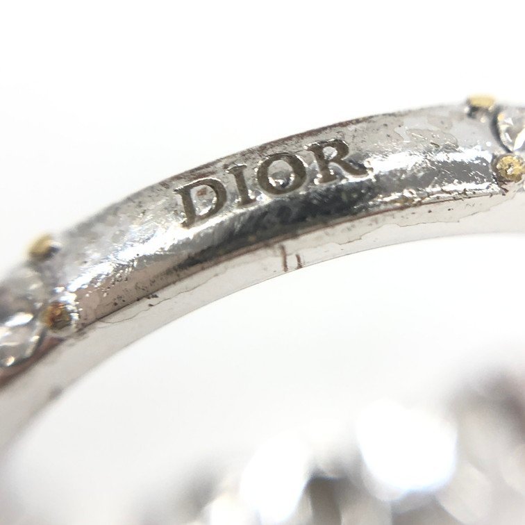 Christian Dior　クリスチャンディオ―ル　ロゴ　リング　ラインストーン　S　10号【BLAH4047】_画像4