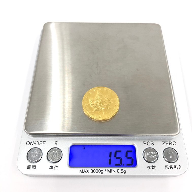 K24 純金 メイプルリーフ金貨 1/2オンス 15.5g【BLAM6094】_画像8