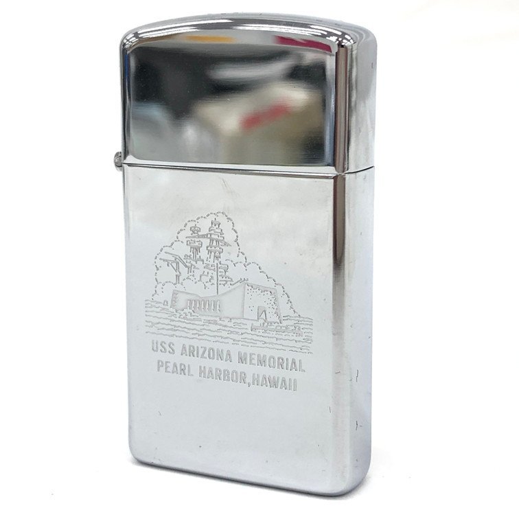 ZIPPO　ジッポー　オイルライター　アリゾナ記念館　パールハーバー　ハワイ　スリム　箱付き【BLAS0031】_画像1