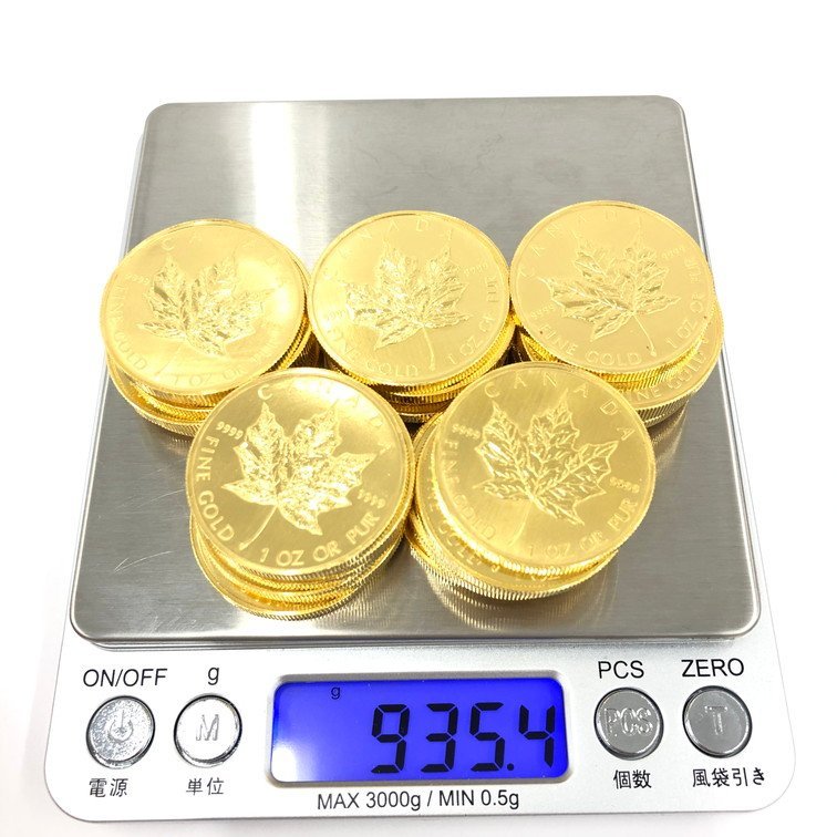 K24　金貨幣　カナダ　メイプルリーフ金貨　50ドル　1オンス　30点おまとめ　総重量935.4g【BLAVB003】_画像10