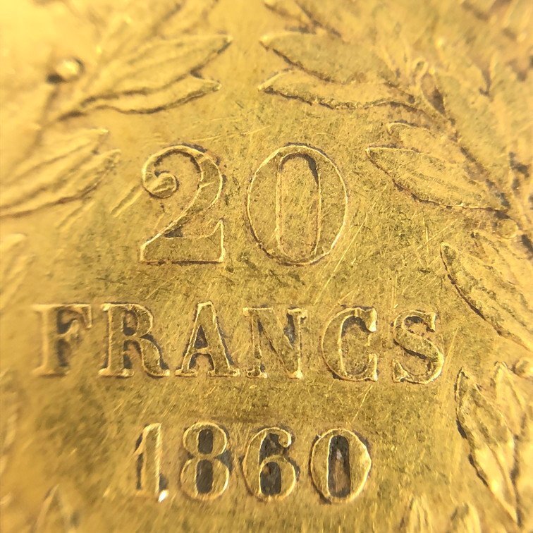 K21.6　フランス　ナポレオン　20フラン金貨　総重量6.4g【BLAT6052】_画像4