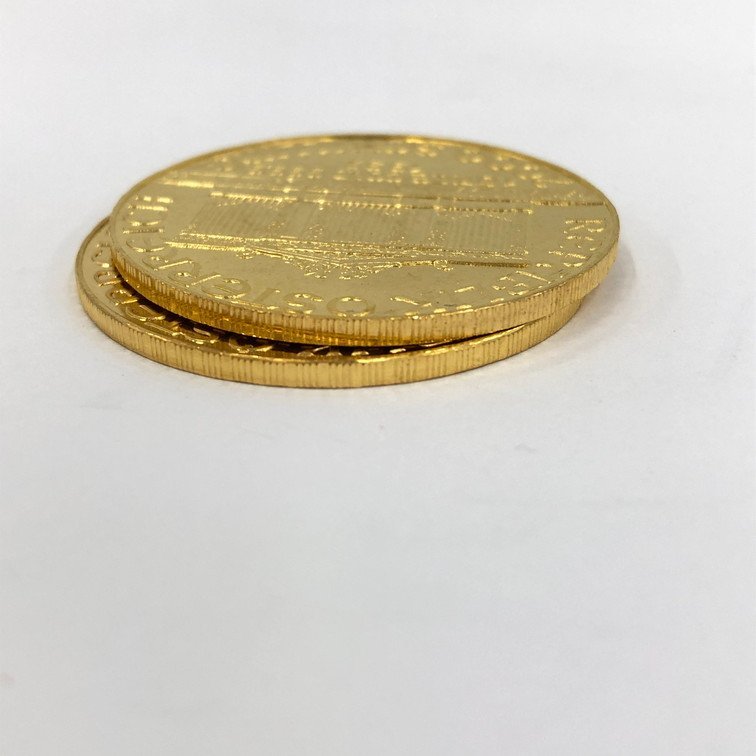 K24 純金 ウィーン金貨 1オンス 2枚セット 総重量62.2g【BLAT3049】_画像4