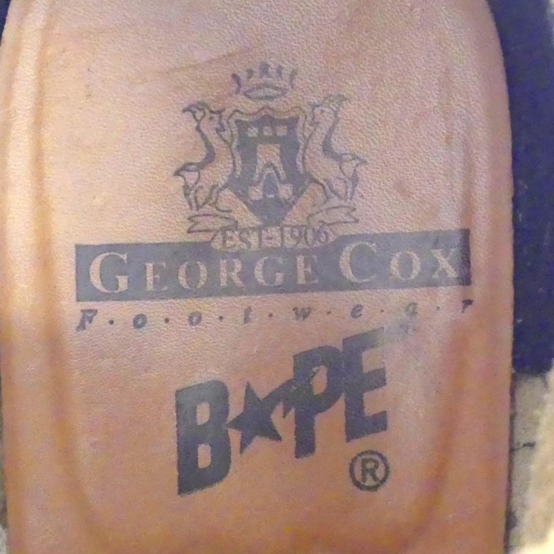 即決★英国製 GEORGE COX BAPE 別注★28cm レザーラバーソールブーツ ジョージコックス エイプ コラボ メンズ UK9 スエード