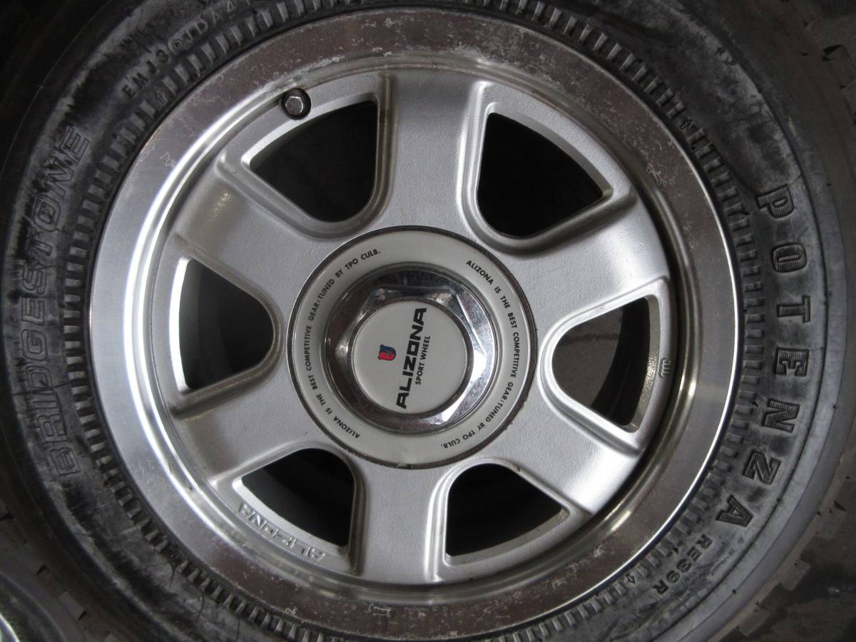 HS552 送料無料! 4本SET価格! バリ溝スパイク 175SR14 ブリヂストン POTENZA RE39R ワインカップ フルピン 14×6JJ PCD114.3 5穴 175-14_画像2